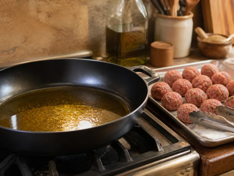 Тефтели в томатном соусе | Фото подпункта 5 | Viva Cucina Тефтели в томатном соусе: фото процесса приготовления — следите за цветом, запахом и влажностью продуктов: на этом этапе формируется главный вкус