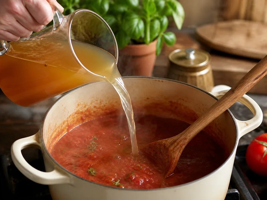Томатный суп с базиликом | Фото подпункта 10 | Viva Cucina Томатный суп с базиликом: фото процесса приготовления — соберите подготовленные части блюда вместе и перемешайте или выложите их в нужной последовательности