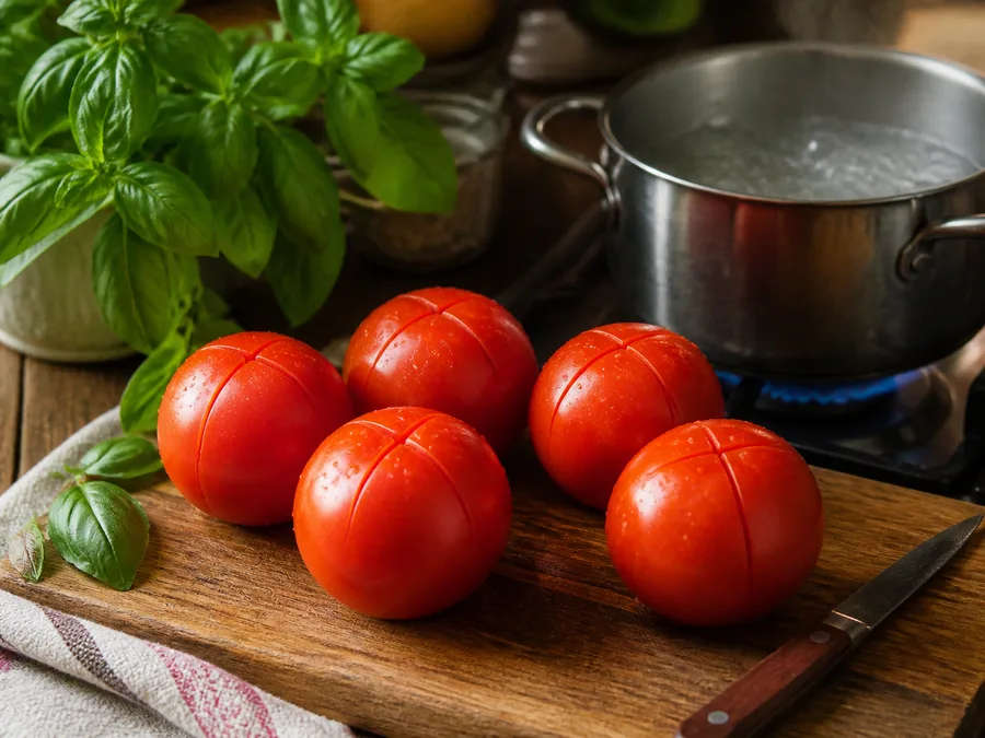 Томатный суп с базиликом | Фото подпункта 3 | Viva Cucina Томатный суп с базиликом: фото процесса приготовления — нарежьте, отмерьте и подготовьте ингредиенты для первого активного этапа, чтобы дальше работать без пауз
