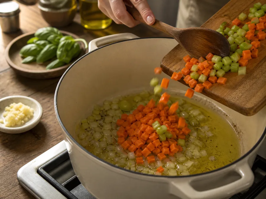 Томатный суп с базиликом | Фото подпункта 6 | Viva Cucina Томатный суп с базиликом: фото процесса приготовления — остановитесь, когда основа стала выразительной, но ещё не потеряла сочность и чистую текстуру