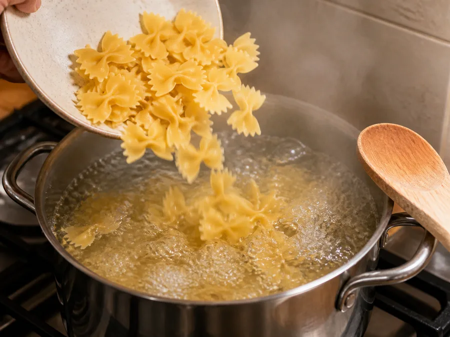 Фарфалле с курицей и соусом из тунца и каперсов | Фото подпункта 10 | Viva Cucina Фарфалле с курицей и соусом из тунца и каперсов: фото процесса приготовления — соедините подготовленные компоненты в широкой посуде, где их удобно перемешивать