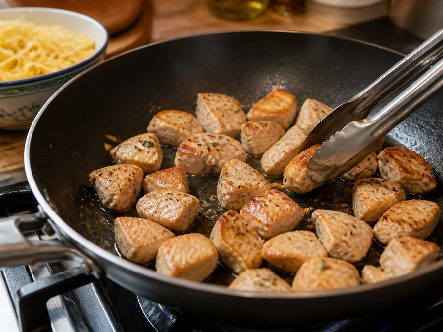Фарфалле с курицей и соусом из тунца и каперсов | Фото подпункта 3 | Viva Cucina Фарфалле с курицей и соусом из тунца и каперсов: фото процесса приготовления — нарежьте, отмерьте и подготовьте ингредиенты для первого активного этапа, чтобы дальше работать без пауз