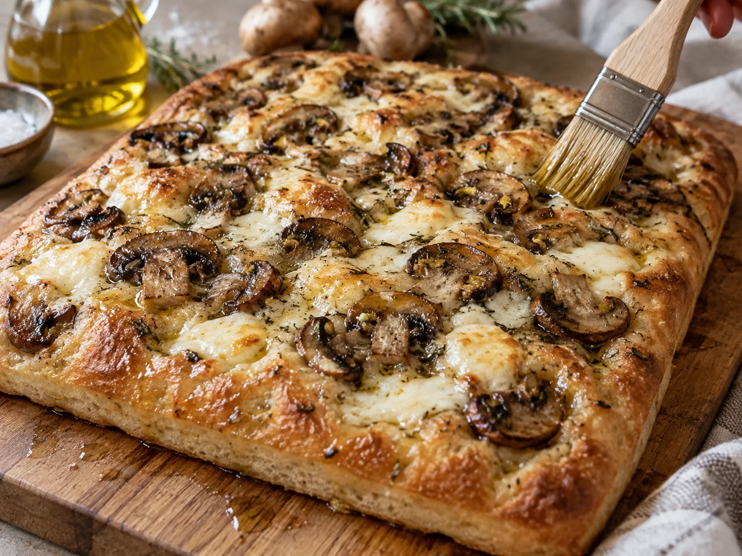 Фокачча с начинкой: грибы и моцарелла | Фото подпункта 14 | Viva Cucina Фокачча с начинкой: грибы и моцарелла: фото процесса приготовления — добавьте зелень, масло, сыр, лимон или специи только если они поддерживают основной вкус