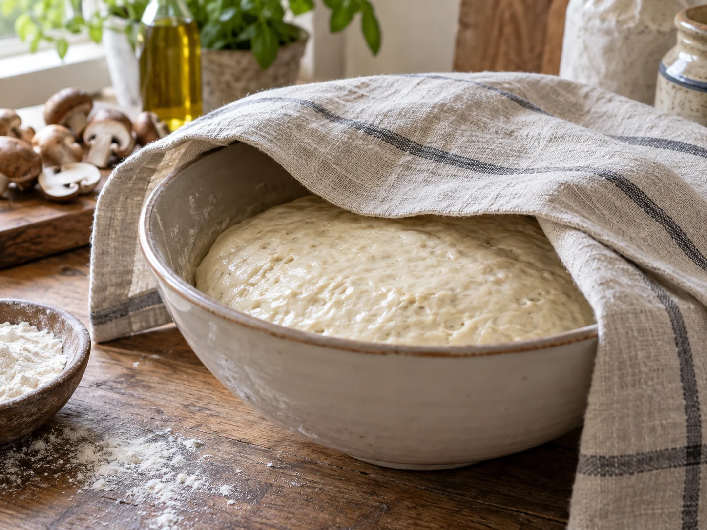 Фокачча с начинкой: грибы и моцарелла | Фото подпункта 6 | Viva Cucina Фокачча с начинкой: грибы и моцарелла: фото процесса приготовления — дайте заготовке коротко отдохнуть перед начинкой или выпечкой, если она начинает сопротивляться при формовке
