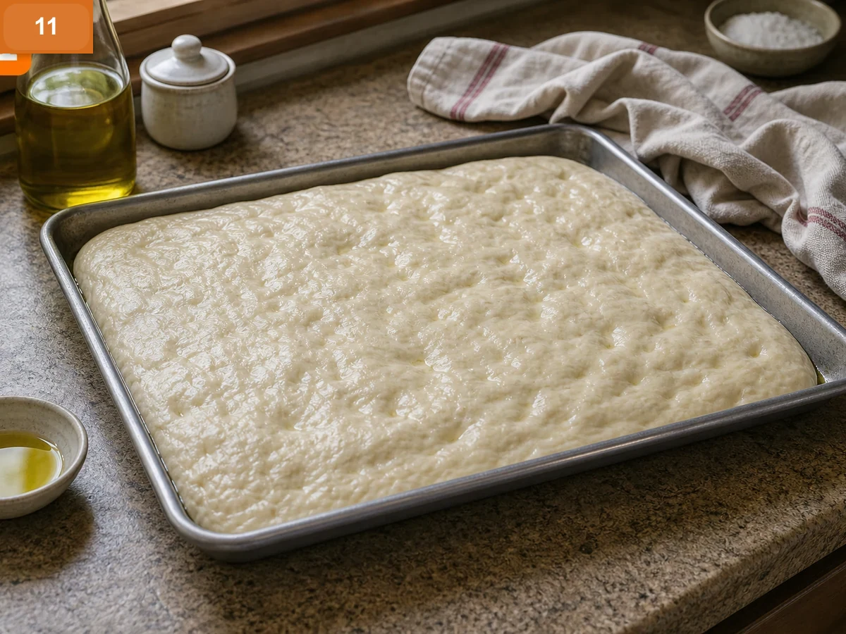 Фокачча с розмарином | Фото подпункта 11 | Viva Cucina Фокачча с розмарином: фото процесса приготовления — дайте тесту финально подняться прямо в форме