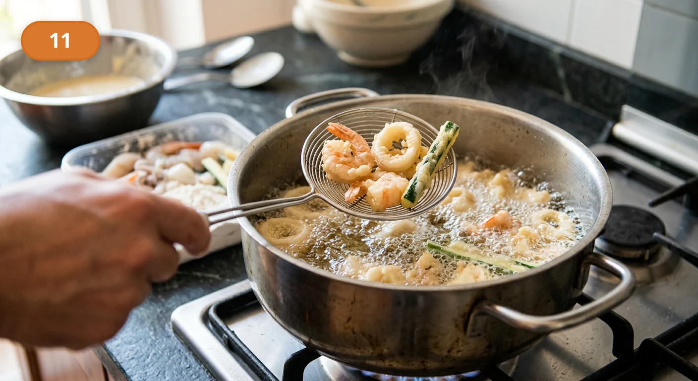 Фритто мисто | Фото подпункта 11 | Viva Cucina Фритто мисто: фото процесса приготовления — жарьте до лёгкой золотистой корочки и активного пузырения