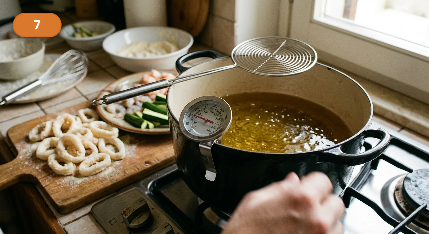 Фритто мисто | Фото подпункта 7 | Viva Cucina Фритто мисто: фото процесса приготовления — налейте масло в глубокую кастрюлю и начните разогрев