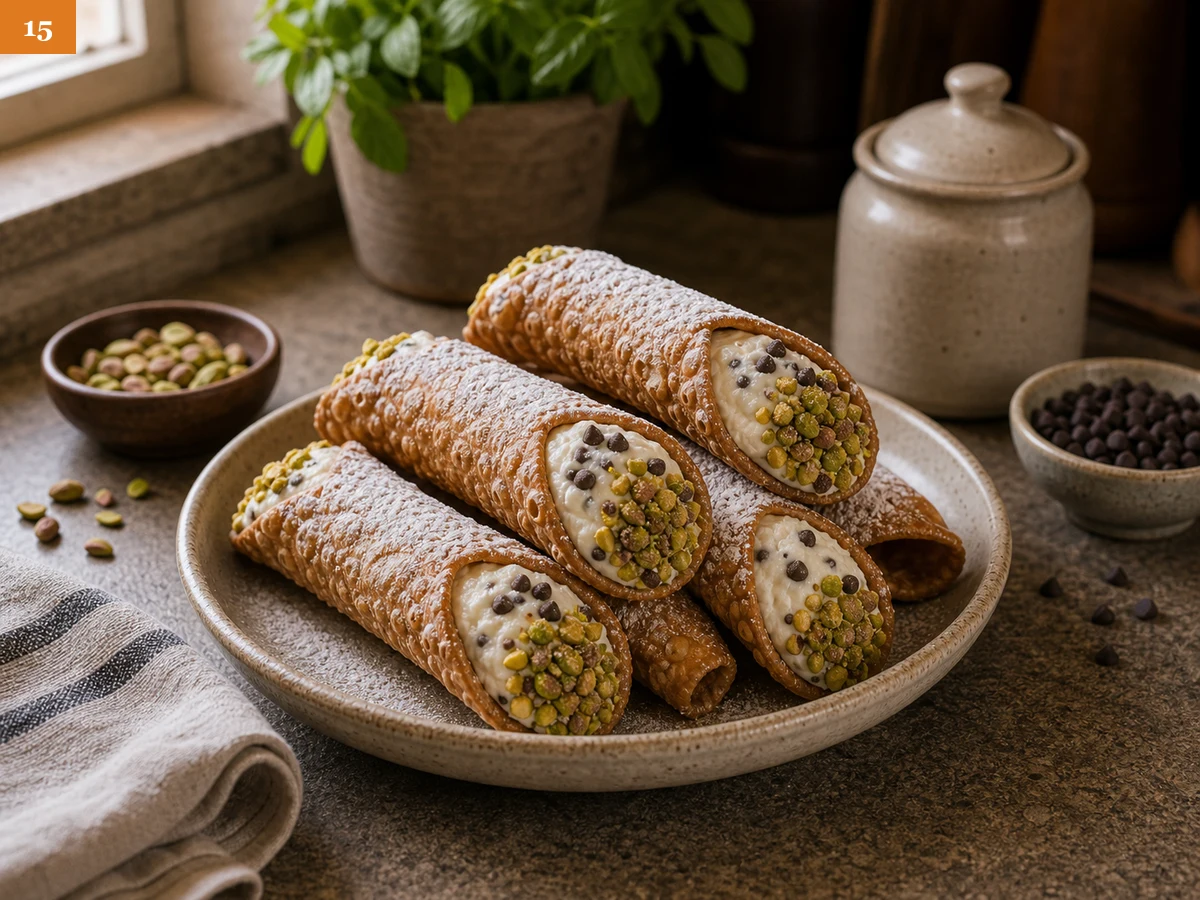 Канноли | Фото подпункта 15 | Viva Cucina Канноли: фото процесса приготовления — подавайте канноли сразу на тарелке или доске, пока трубочки остаются хрустящими