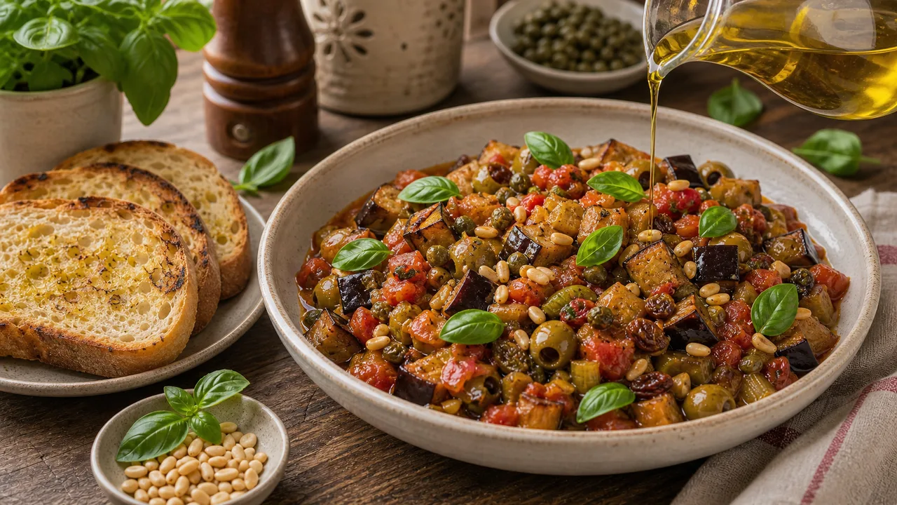 Капоната | Фото подпункта 14 | Viva Cucina Капоната: фото процесса приготовления — оставьте капонату настояться, чтобы овощи впитали агродольче и вкус выровнялся