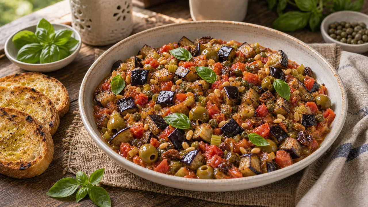 Капоната | Фото подпункта 15 | Viva Cucina Капоната: фото процесса приготовления — подавайте с базиликом, кедровыми орехами, оливковым маслом и поджаренным хлебом