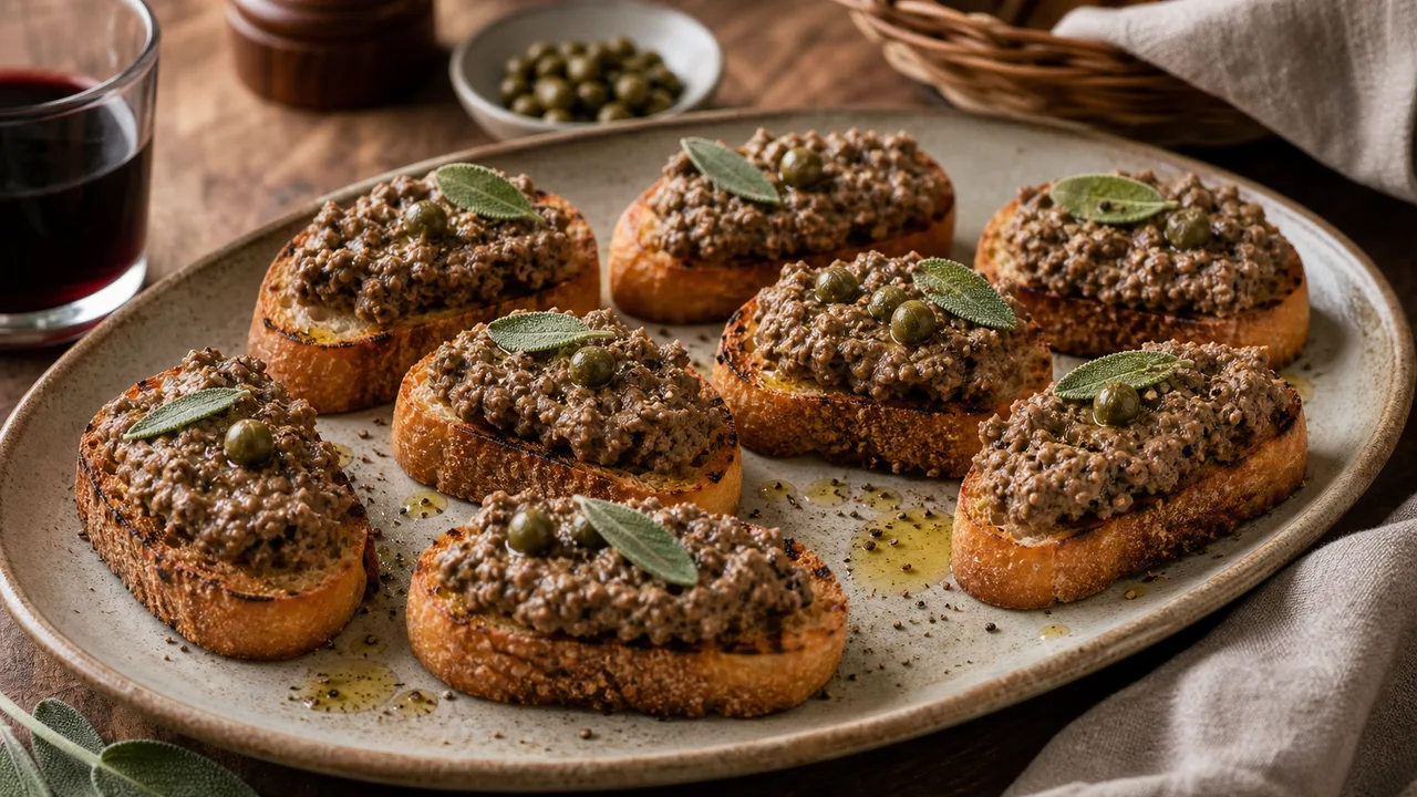 Кростини с печёночным паштетом | Фото подпункта 15 | Viva Cucina Кростини с печёночным паштетом: фото процесса приготовления — подавайте сразу, пока хлеб хрустит, а паштет остается теплым и пластичным