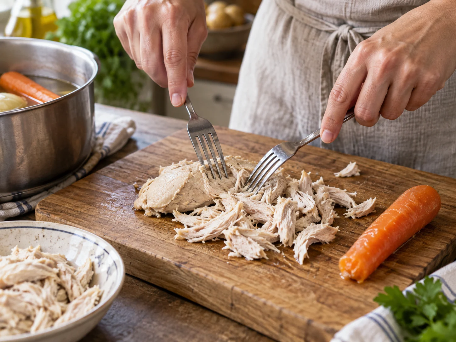 Куриный бульон по-итальянски с ньокки | Фото подпункта 8 | Viva Cucina Куриный бульон по-итальянски с ньокки: фото процесса приготовления — помешивайте и контролируйте густоту, чтобы вкус концентрировался без пригорания