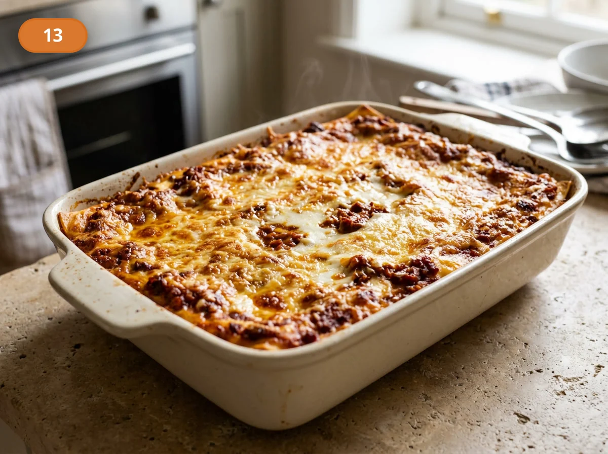 Лазанья болоньезе: фото процесса приготовления — поставьте форму в духовку и запекайте, пока верх не станет уверенно золотистым, а края не начнут мягко пузыриться