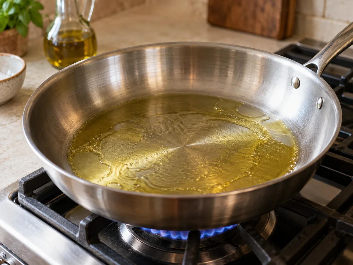 Лингвини с говядиной и сливочно-грибным соусом | Фото подпункта 4 | Viva Cucina Лингвини с говядиной и сливочно-грибным соусом: фото процесса приготовления — сильно разогрейте масло в широкой сковороде