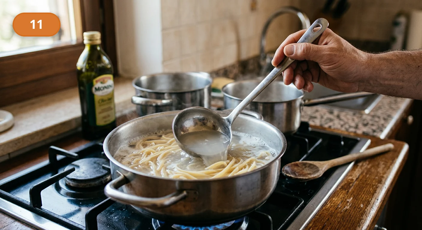 Лингвини с моллюсками | Фото подпункта 11 | Viva Cucina Лингвини с моллюсками: фото процесса приготовления — сохраните немного крахмалистой воды от пасты