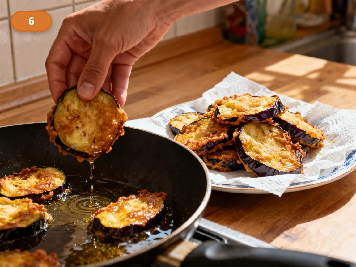 Паста алла Норма | Фото подпункта 6 | Viva Cucina Паста алла Норма: фото процесса приготовления — переложите готовые баклажаны на тарелку, оставив часть масла и аромат в сковороде