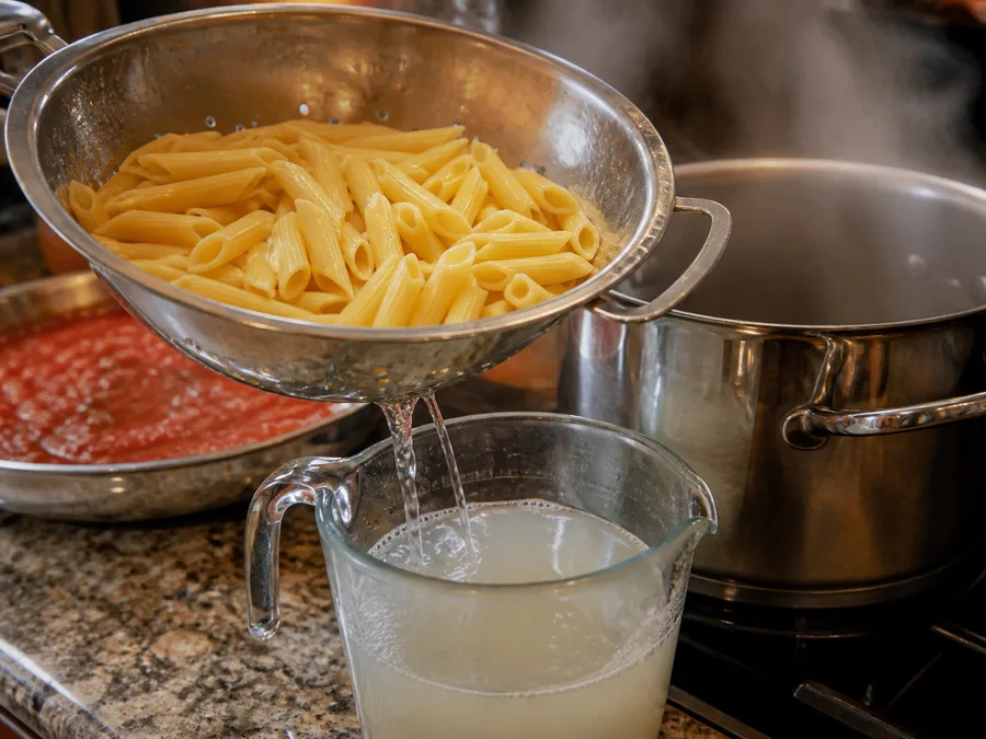 Пене с креветками и соусом из тунца и каперсов | Фото подпункта 10 | Viva Cucina Пене с креветками и соусом из тунца и каперсов: фото процесса приготовления — соедините подготовленные компоненты в широкой посуде, где их удобно перемешивать