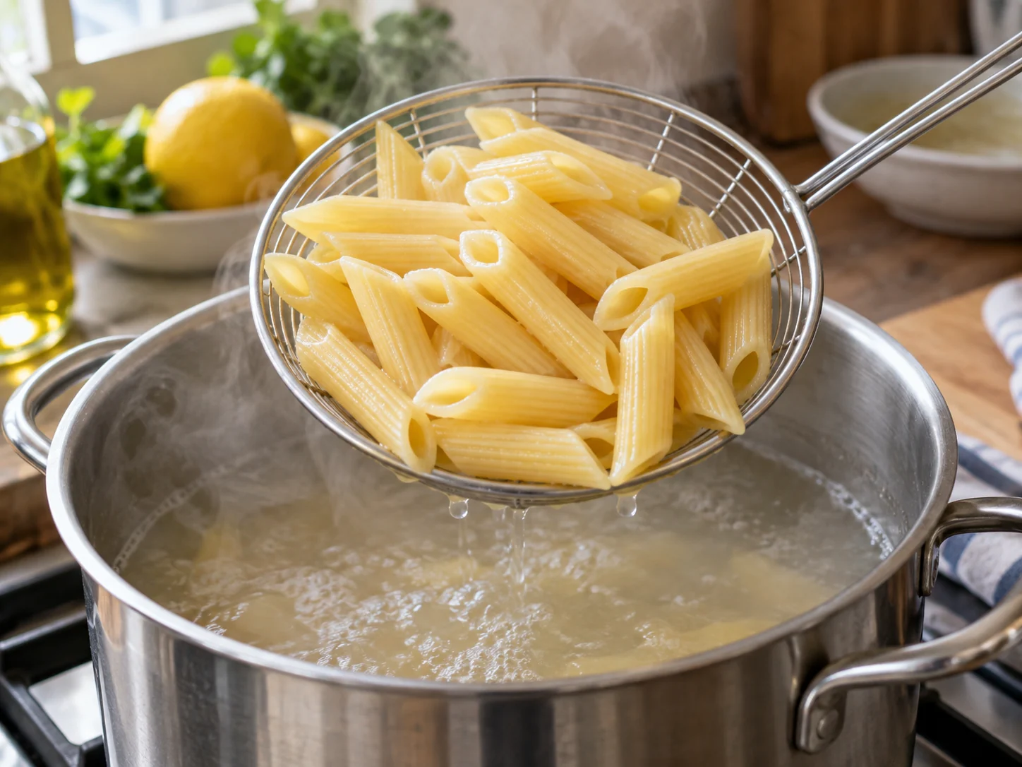 Пене с курицей и соусом лимон-чеснок | Фото подпункта 12 | Viva Cucina Пене с курицей и соусом лимон-чеснок: фото процесса приготовления — доведите блюдо до единой сочной текстуры, не перегревая нежные ингредиенты