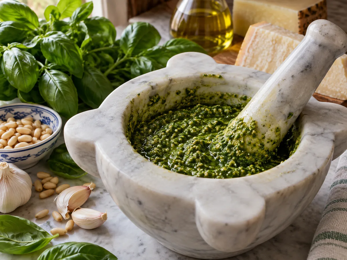 Песто из базилика | Фото подпункта 12 | Viva Cucina Песто из базилика: фото процесса приготовления — разотрите до густого однородного соуса, не нагревая