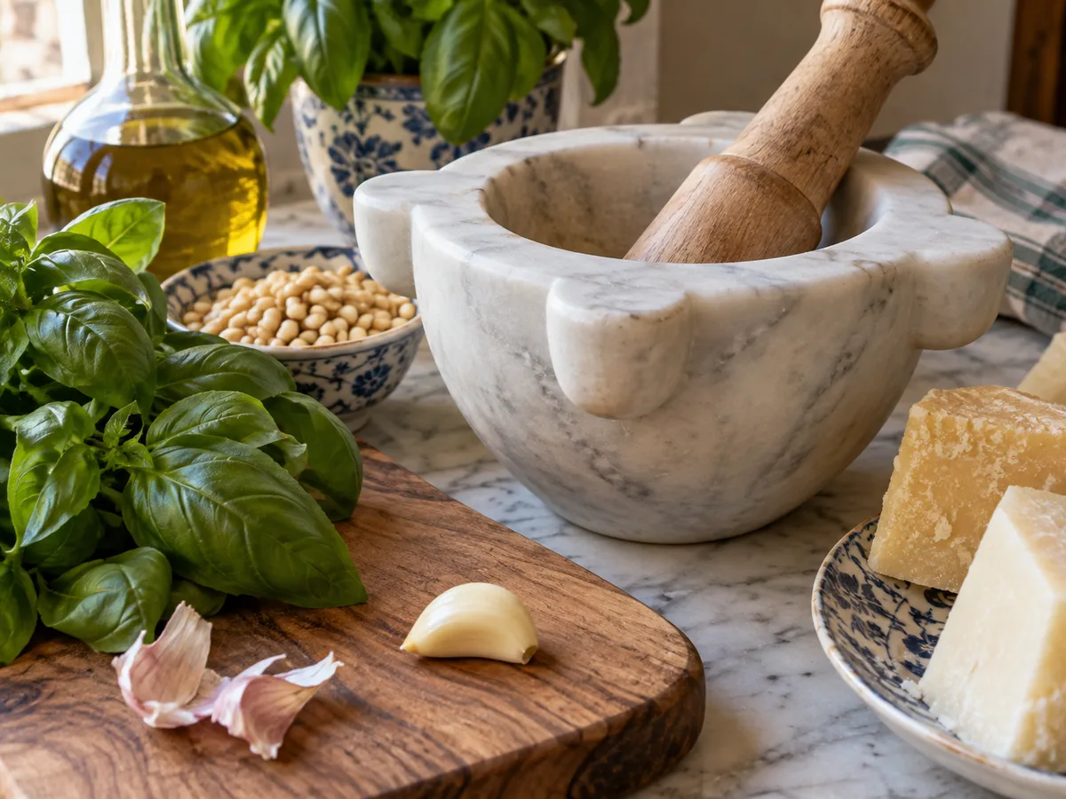 Песто из базилика | Фото подпункта 4 | Viva Cucina Песто из базилика: фото процесса приготовления — очистите зубчик чеснока и при необходимости удалите сердцевину