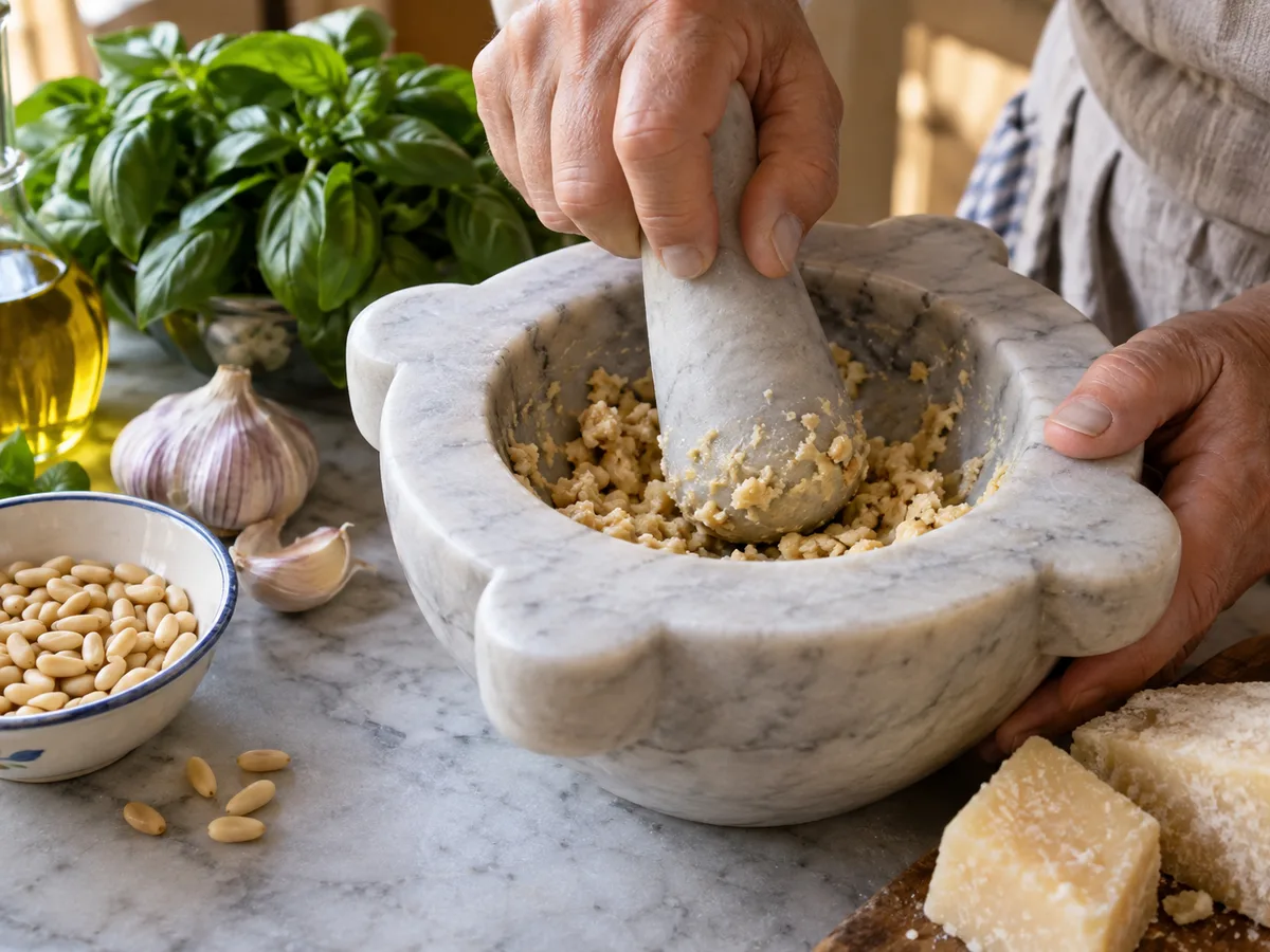 Песто из базилика | Фото подпункта 6 | Viva Cucina Песто из базилика: фото процесса приготовления — разотрите до зернистой однородной пасты
