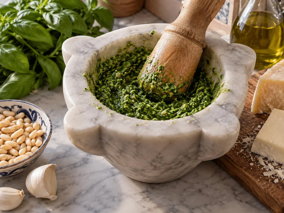 Песто из базилика | Фото подпункта 9 | Viva Cucina Песто из базилика: фото процесса приготовления — продолжайте до густой ярко-зелёной массы