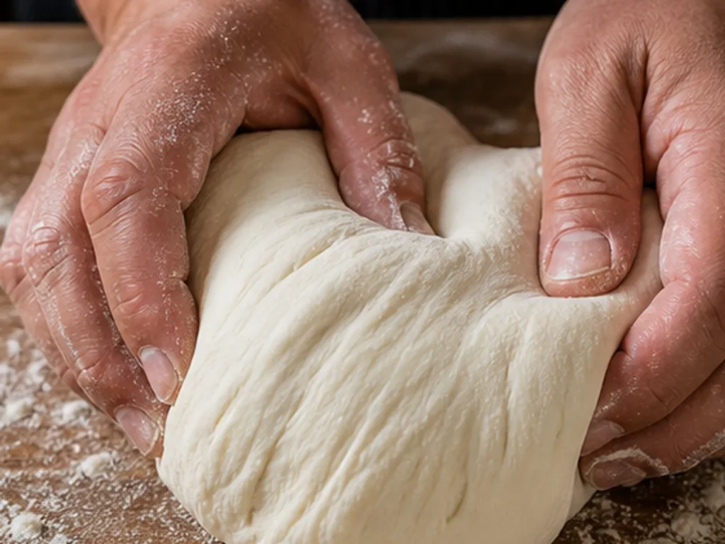 Пинса с начинкой: анчоусы и каперсы | Фото подпункта 4 | Viva Cucina Пинса с начинкой: анчоусы и каперсы: фото процесса приготовления — вымесите тесто до гладкости и эластичности, подпыляя стол только минимальным количеством муки