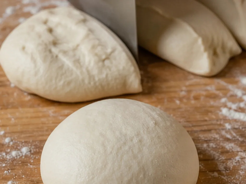 Пинса с начинкой: анчоусы и каперсы | Фото подпункта 6 | Viva Cucina Пинса с начинкой: анчоусы и каперсы: фото процесса приготовления — разделите тесто скребком и округлите заготовку мягкими движениями, не выдавливая весь воздух