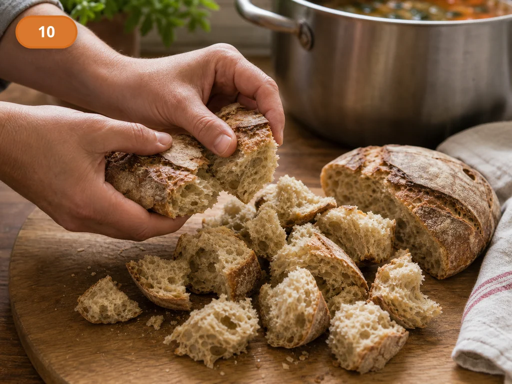 Риболлита | Фото подпункта 10 | Viva Cucina Риболлита: фото процесса приготовления — нарежьте или разломайте вчерашний деревенский хлеб крупными кусками
