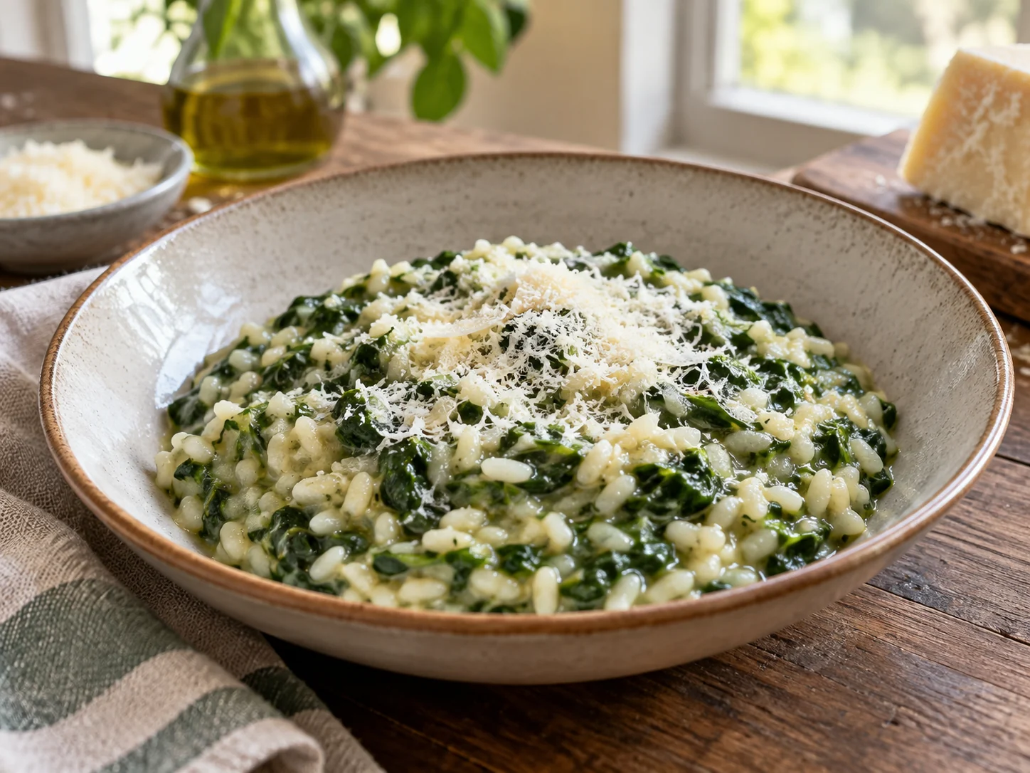 Ризотто со шпинатом | Фото подпункта 15 | Viva Cucina Ризотто со шпинатом: фото процесса приготовления — подавайте сразу или после короткого отдыха, когда блюдо выглядит собранным и аккуратным