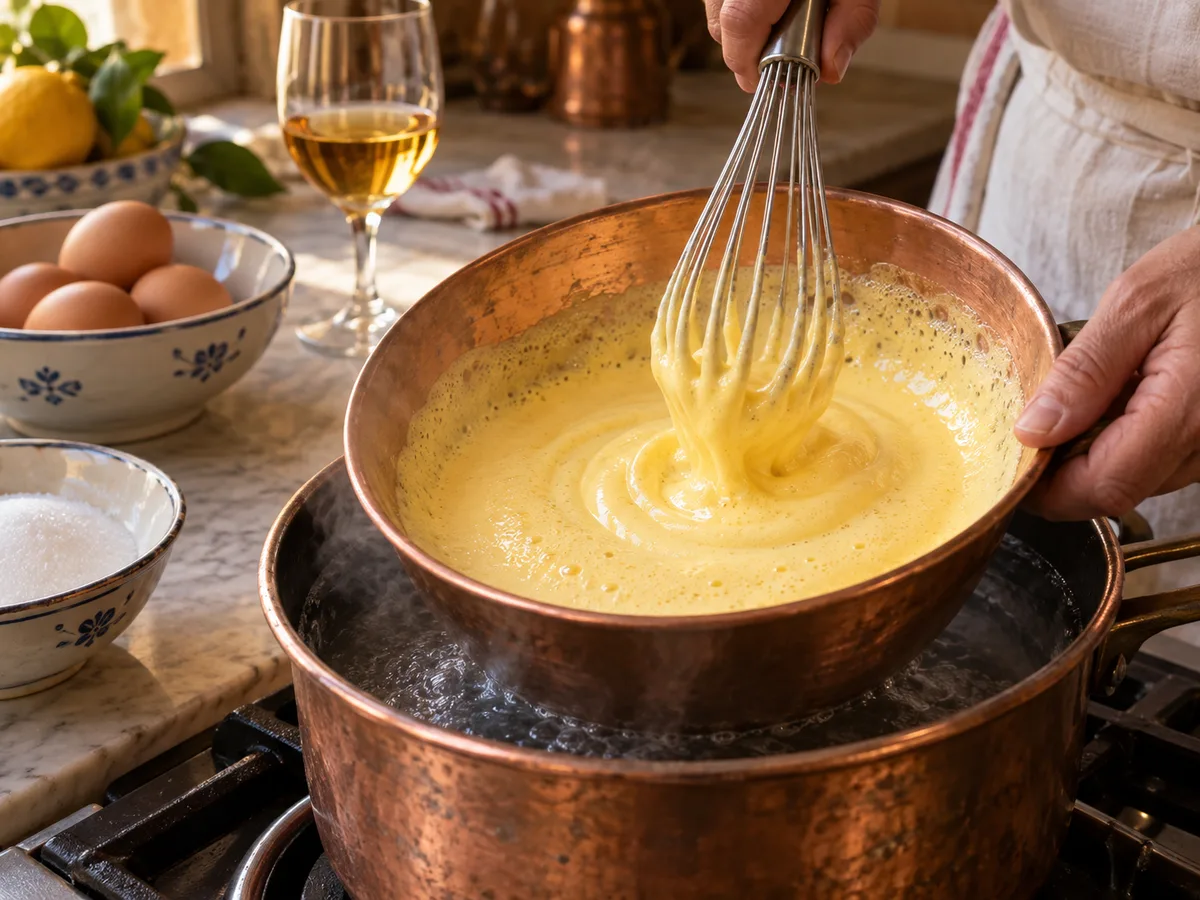 Сабайон | Фото подпункта 10 | Viva Cucina Сабайон: фото процесса приготовления — энергично взбивайте, пока масса увеличивается в объёме