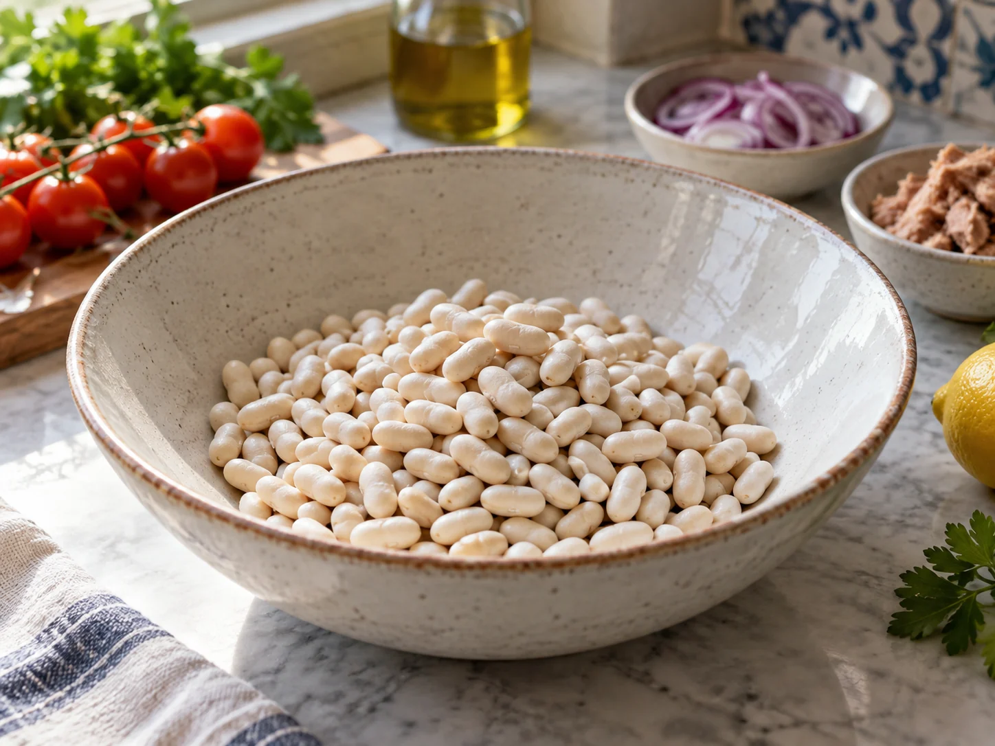 Салат с тунцом и фасолью | Фото подпункта 9 | Viva Cucina Салат с тунцом и фасолью: фото процесса приготовления — проверьте промежуточный вкус и состояние продукта перед переходом к финальной сборке