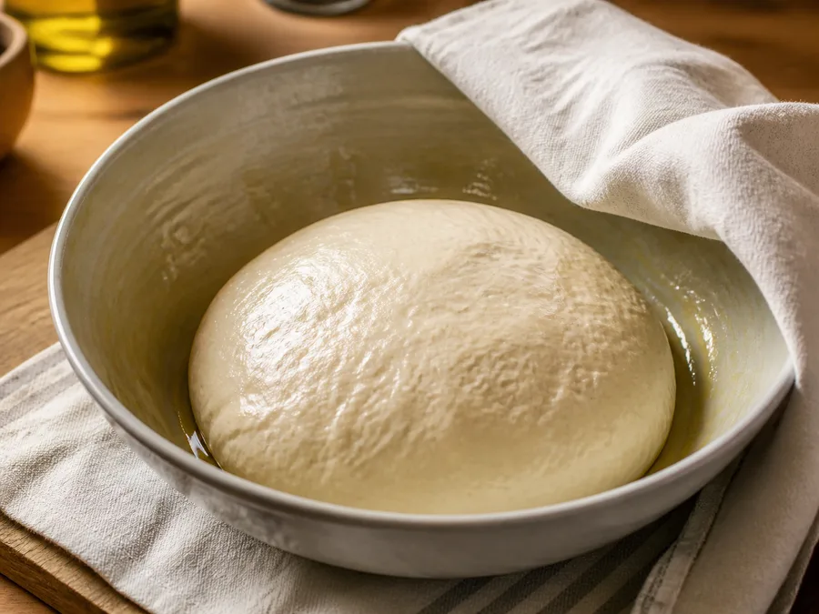 Скьяччата с начинкой: грибы и моцарелла | Фото подпункта 5 | Viva Cucina Скьяччата с начинкой: грибы и моцарелла: фото процесса приготовления — вымесите, растяните или разделите основу так, как требует форма блюда, стараясь не разрушать воздушность