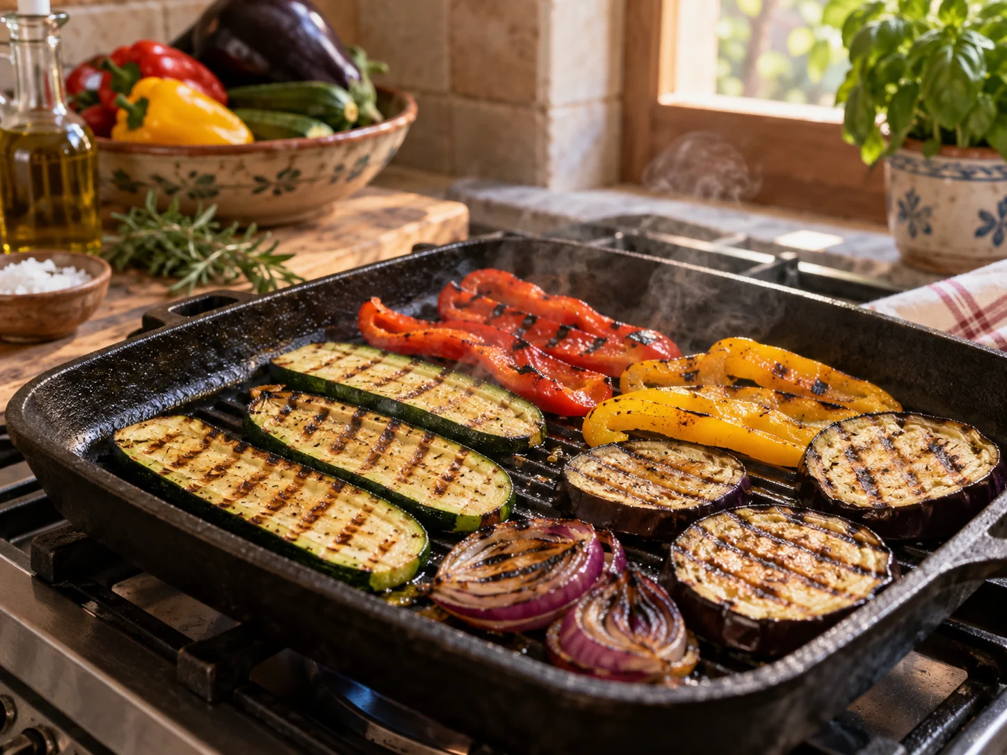 Скьяччата с начинкой: овощи гриль | Фото подпункта 3 | Viva Cucina Скьяччата с начинкой: овощи гриль: фото процесса приготовления — нарежьте, отмерьте и подготовьте ингредиенты для первого активного этапа, чтобы дальше работать без пауз