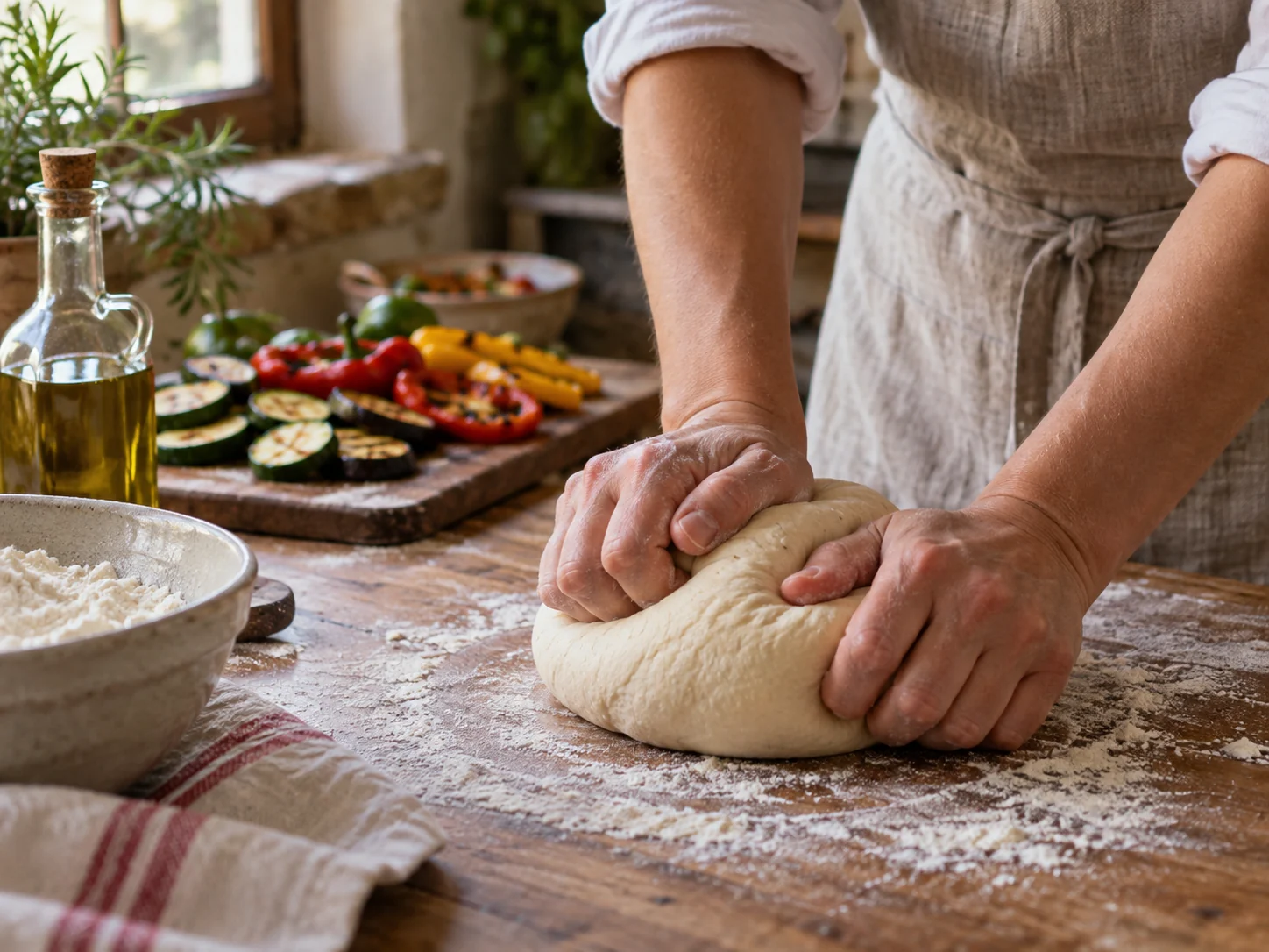 Скьяччата с начинкой: овощи гриль | Фото подпункта 6 | Viva Cucina Скьяччата с начинкой: овощи гриль: фото процесса приготовления — дайте заготовке коротко отдохнуть перед начинкой или выпечкой, если она начинает сопротивляться при формовке