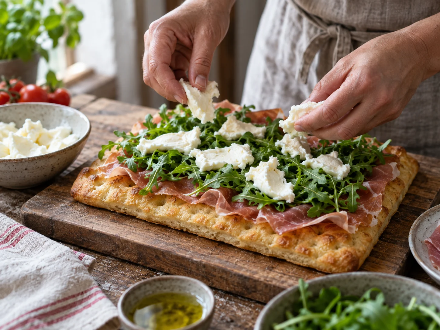 Скьяччата с начинкой: прошуто и руккола | Фото подпункта 7 | Viva Cucina Скьяччата с начинкой: прошуто и руккола: фото процесса приготовления — выполните основной шаг "сформовать", не торопясь и сохраняя контроль над текстурой