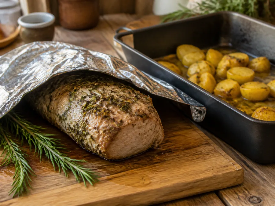 Свиная корейка с розмарином | Фото подпункта 11 | Viva Cucina Свиная корейка с розмарином: фото процесса приготовления — следите, чтобы крупные кусочки сохранили форму, а соус или соки распределились равномерно