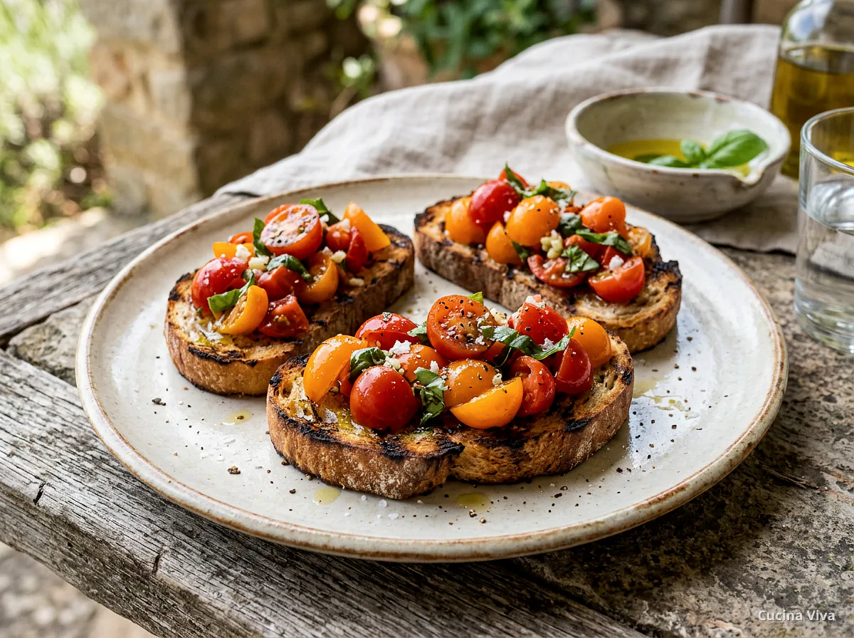 Брускетта с томатами — готовое блюдо из категории «Закуски (Антипасти)» на сайте Viva Cucina