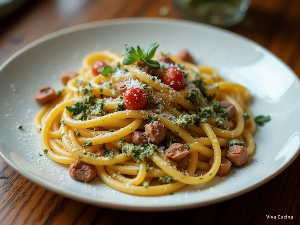 Лингвини с баклажаном и сливочно-грибным соусом — готовое блюдо из категории «Паста» на сайте Viva Cucina