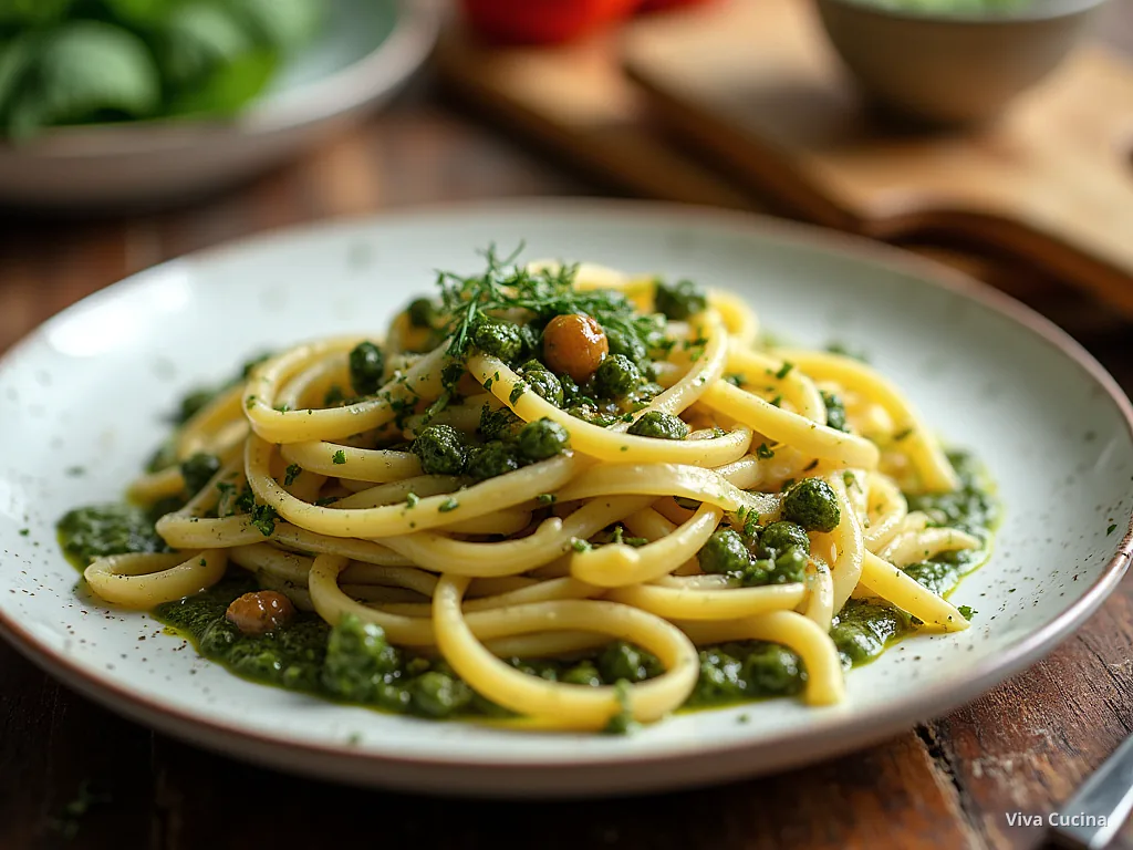 Лингвини с шпинатом и песто — готовое блюдо из категории «Паста» на сайте Viva Cucina
