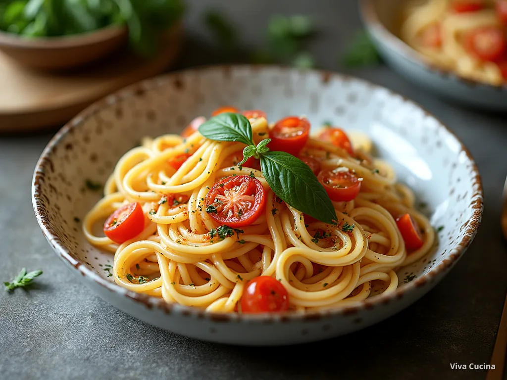 Лингвини с цукини и томатно-базиликовым соусом — готовое блюдо из категории «Паста» на сайте Viva Cucina