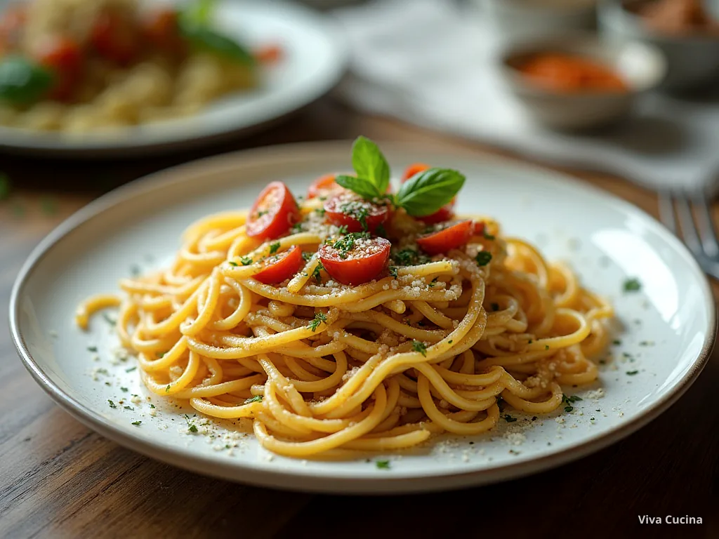 Орзо с шпинатом и соусом из тунца и каперсов — готовое блюдо из категории «Паста» на сайте Viva Cucina