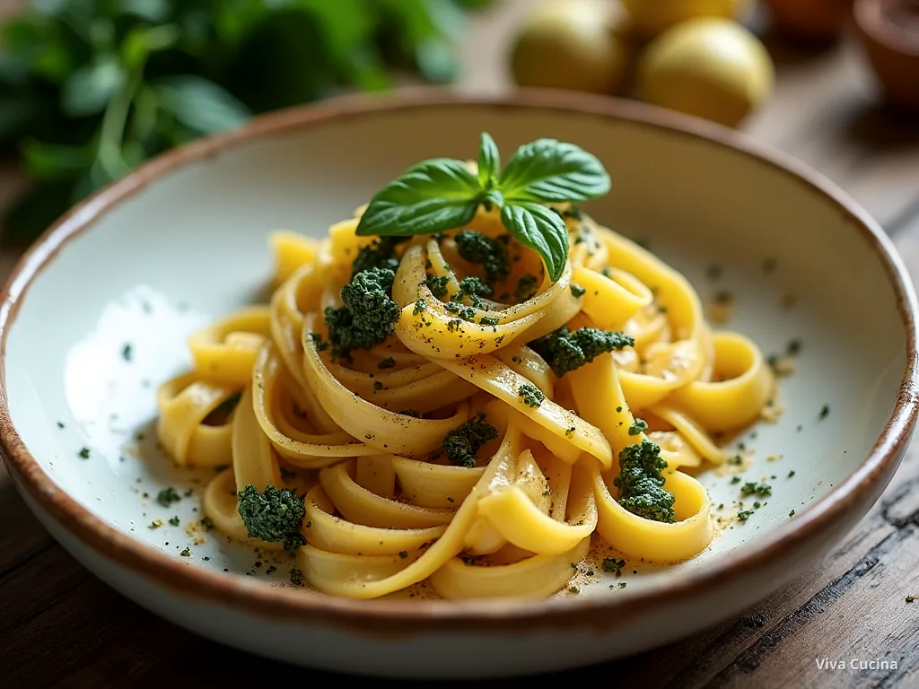 Паппарделле с колбаской и соусом лимон-чеснок — готовое блюдо из категории «Паста» на сайте Viva Cucina