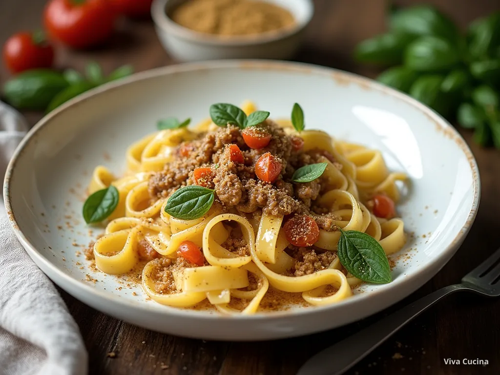 Паппарделле с цукини и соусом из запечённых перцев — готовое блюдо из категории «Паста» на сайте Viva Cucina