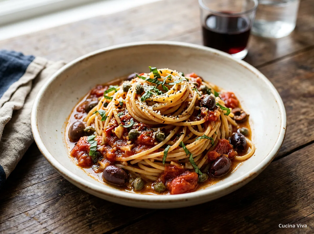Паста путтанеска — готовое блюдо из категории «Паста» на сайте Viva Cucina