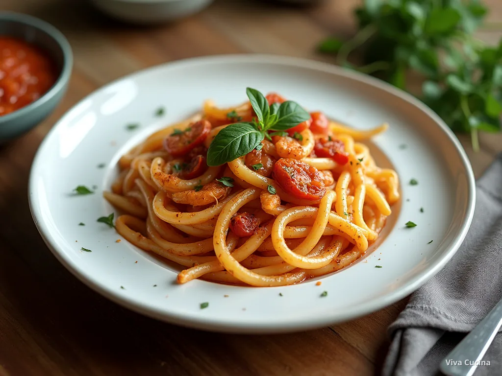 Пене с брокколи и томатно-базиликовым соусом — готовое блюдо из категории «Паста» на сайте Viva Cucina